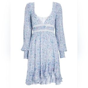 Rococo sand blue metallic mini dress